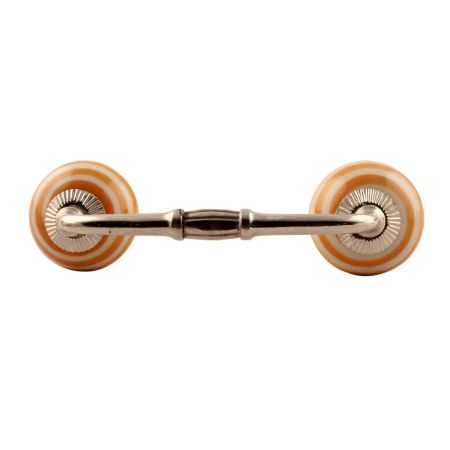 Mustard Striped Ceramic Bridge Handle